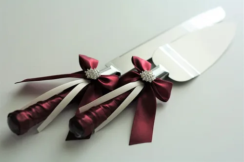 Miniatura 3 de Juego de servir pastel, juego de servidor de pastel de boda, cuchillo de boda y juego de servidor Azul marino