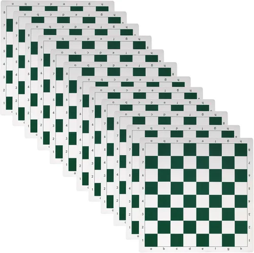 Miniatura 5 de WE Games Tablero de ajedrez enrollable para torneos, vinilo con cuadrados verdes