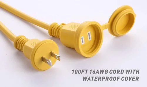 Miniatura 6 de Cadena de luces LED de construcción de 100 pies, 90 W, 10500 lúmenes, cadena de luces LED de grado industrial con 10 bombillas, 5000 K súper