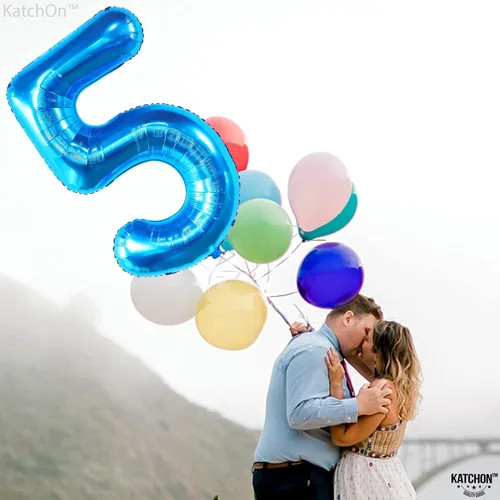 Miniatura 1003 de KatchOn, Globo grande azul número 2 de 40 pulgadas Decoraciones de cumpleaños de Baby Shark para niño de 2 años Globo azul número 2 Globo