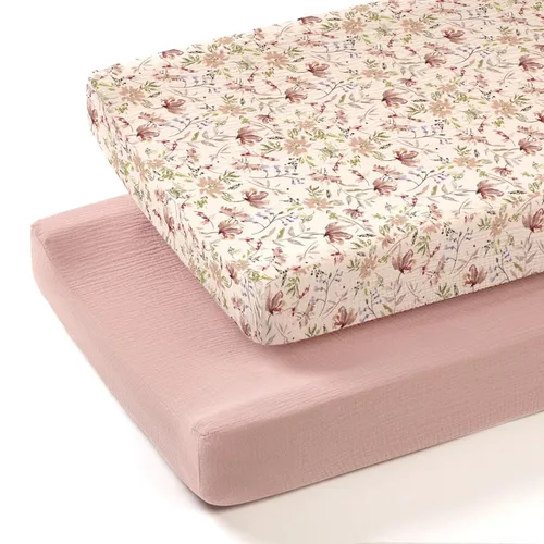 Miniatura 9 de lulumoon Funda para cambiador de pañales de bebé: Funda de almohadilla de muselina para cambiador de pañales - Fundas de cambiador para niñas y niños