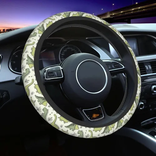 Miniatura 9 de Funda para volante con estampado de huellas de pata de cachorro gris dorado, accesorios de coche lindos para mujeres y niñas, femenino, universal