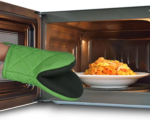 Miniatura 7 de Guantes cortos para horno, resistentes al calor, 500 °F, guantes de cocina con agarre de silicona, antideslizantes para hornear, parrilla, barbacoa