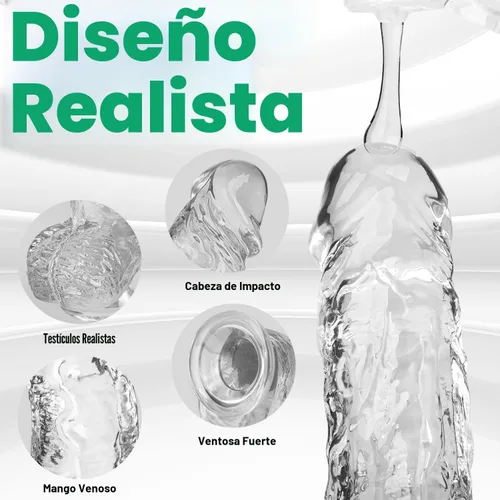 Miniatura 3 de Consolador realista transparente de 7.3 pulgadas, se siente como la piel, material seguro para el cuerpo, con copa de succión fuerte para jugar