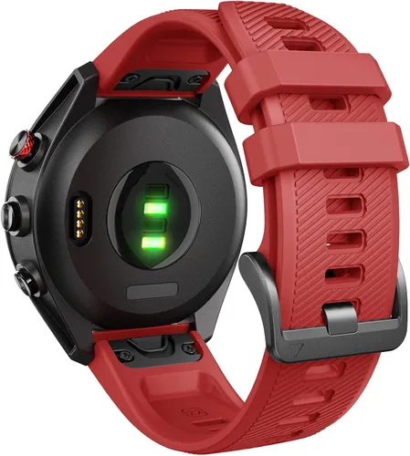 Miniatura 11 de ANCOOL Correa de reloj Garmin S62/Forerunner 945/955/965/970, banda de silicona de 0.866 pulgadas para Fenix 8 de 1.772 pulgadas, Fenix 7/6/5, Negro