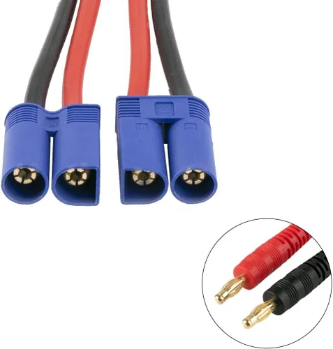 Miniatura 6 de 2 unids EC5 conector macho a 0.157 in Bullet Banana Plugs 12AWG Cable adaptador de plomo para cargador de batería RC