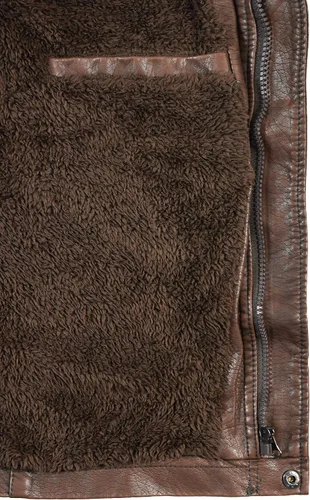Miniatura 2 de Victory Outfitters - Chaqueta de piel sintética para hombre, color marrón