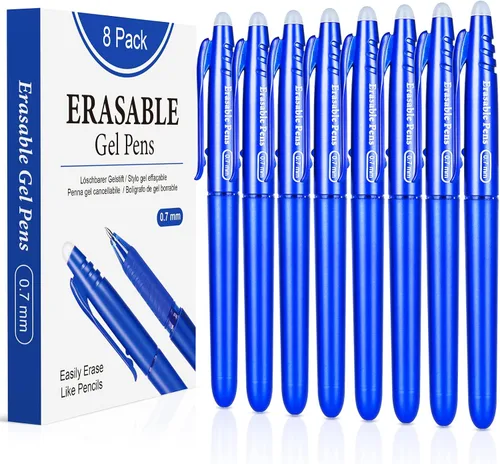 Miniatura 11 de KERIFI Bolígrafos de gel borrables de 0.7mm, bolígrafos de punta fina borrables con calor, haz que los errores desaparezcan, bolígrafos de tinta
