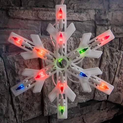 Miniatura 7 de Dazzle Bright Luces navideñas de copo de nieve para exteriores, 100 unidades de 8.5 pies conectables, impermeables, luces de carámbano de Navidad