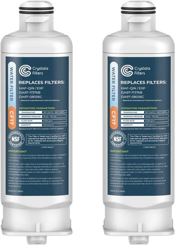 Miniatura 9 de Crystala Filters Repuesto para filtro de agua para refrigerador DA97-17376B, compatible con Samsung HAF-QIN, HAF-QIN/EXP, BRF365200AP/AA