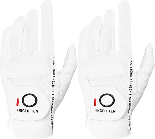 Miniatura 8 de FINGER TEN Guantes de golf para hombre para golfista diestro o zurdo, agarre para lluvia, valor 2 unidades, guante de golf para mano izquierda