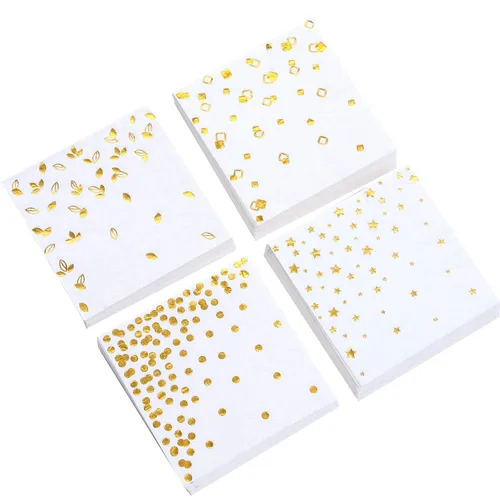 Miniatura 11 de 100 Servilletas Rosas - 4 Diseños Surtidos l Servilletas de Cóctel de 3 Capas Dobladas 5 x 5 Pulgadas l Servilletas de Bar Servilletas Desechables