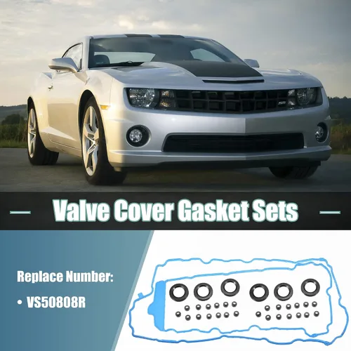 Miniatura 2 de X AUTOHAUX Juego de juntas de tapa de válvula de motor con ojales VS50808R Goma para Cadillac CTS SRX para Chevrolet Captiva para Buick Enclave