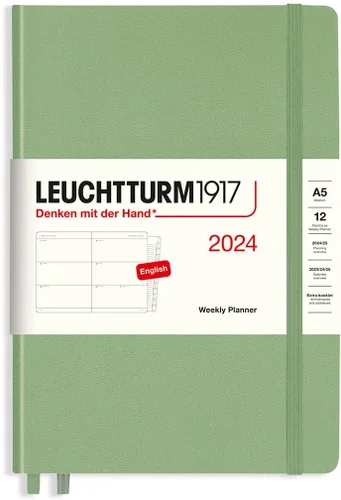 Miniatura 20 de LEUCHTTURM1917 - Agenda semanal 2024 con folleto adicional, bolsillo (A6) tapa dura, azul marino (1 de enero - 31 de diciembre de 2024)