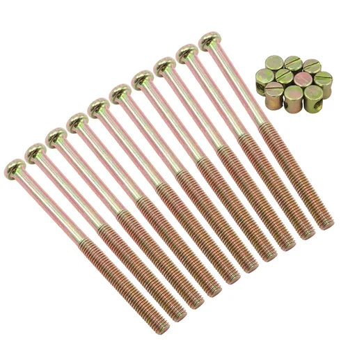 Miniatura 18 de Juego de 10 piezas de tornillos M6 x 100 mm de cabeza plana hexagonal con enchufe - Perfecto para accesorios de cama de madre y bebé - Galvanizado