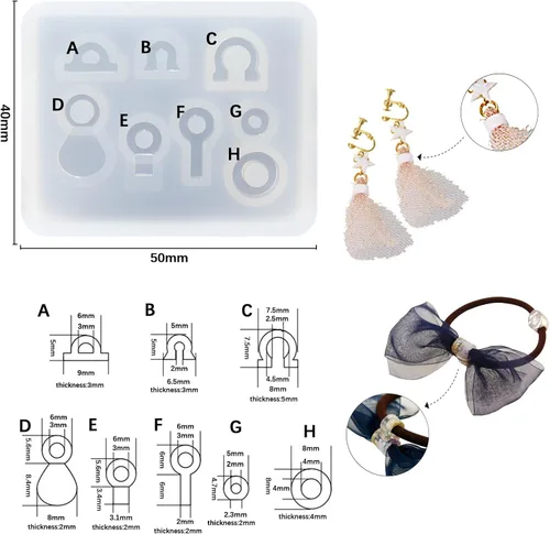 Miniatura 2 de Funshowcase Mini piezas de joyería cierre sujetador montaje resina epoxi silicona molde