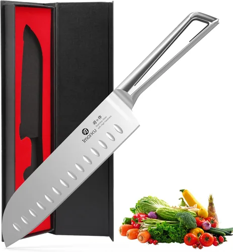 Miniatura 11 de imarku Juego de 15 cuchillos con afilador integrado, juego de cuchillos de cocina de acero inoxidable japonés de alto carbono, apto