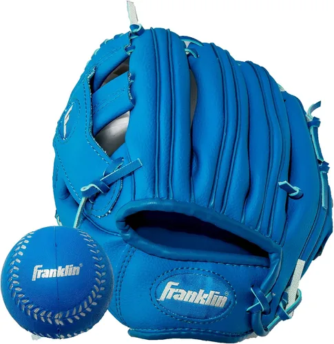 Miniatura 12 de Franklin Sports Guantes de béisbol para niños, guantes de teeball RTP para jóvenes + juego de pelotas, guantes de teeball para niños y niñas, niños