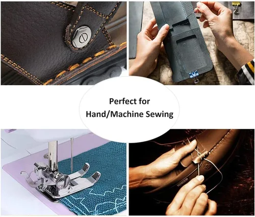 Miniatura 5 de Desirable Life Hilo de coser de nailon N66 de 1500 yardas, tamaño #69 T70 210D/3 para cuero de mezclilla, a mano, máquina, manualidades, bolsa
