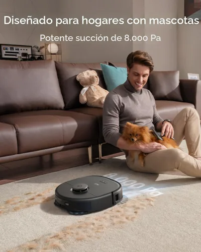 Miniatura 5 de eufy X10 Pro Omni - Robot aspirador y trapeador, succión de 8,000 Pa, elevación automática y detección de alfombras, evita obstáculos, lavado