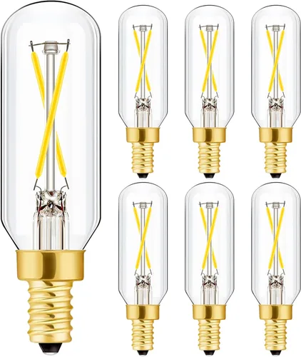 Miniatura 12 de Leools Bombilla LED E12 equivalente a 4 W E12, bombilla de candelabro de 40 W, luz blanca diurna 4000 K, AC120 V, 500 lm, regulable, T6 T6.5 B11, 4
