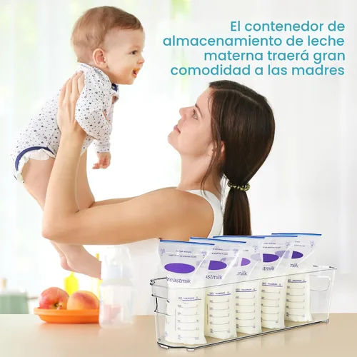 Miniatura 4 de Vtopmart Juego de 4 recipientes de almacenamiento para leche materna, contenedores organizadores transparentes para congelador y refrigerador