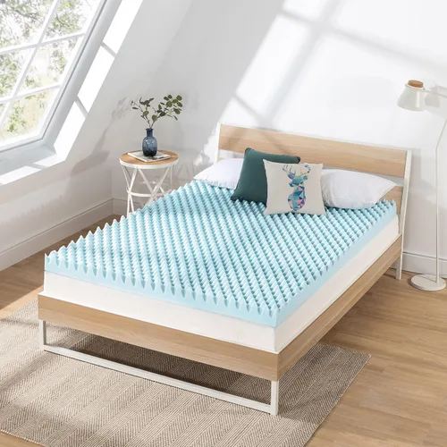 Miniatura 2 de Best Price Mattress Cubrecolchón de espuma viscoelástica con forma de huevera de 4 pulgadas con infusión de gel refrescante, certificado