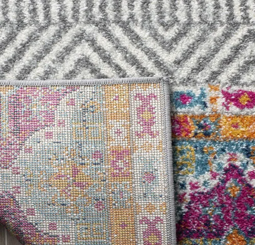 Miniatura 32 de SAFAVIEH Madison Collection - Alfombra decorativa de 2 pies 3 pulgadas x 4 pies, color carbón y gris, diseño bohemio chic, no desprende pelusa