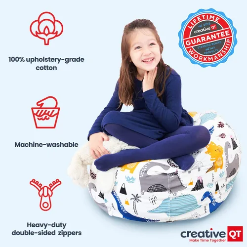 Miniatura 4 de Creative QT - Puf de almacenamiento de animales de peluche Stuff 'n Sit extra grande, para organización, para almacenamiento de juguetes, disponible
