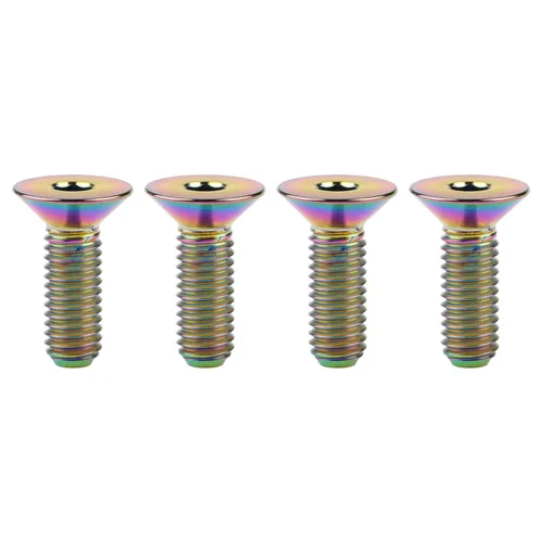 Miniatura 15 de Titanium Ti M5x10 12 15 20 0.984 in cabeza plana avellanada Tornillos hexagonales Tornillos de cabeza plana, paquete de 4 (M5x10mm, Negro)