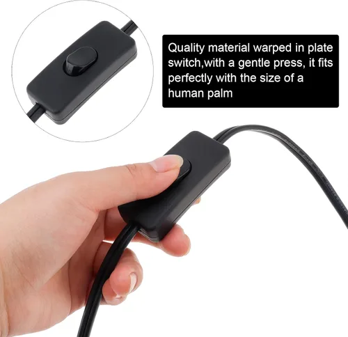 Miniatura 6 de RTNLIT Cable de lámpara de 6 pies con interruptor de botón de encendido/apagado y enchufe polarizado, extremos pelados listos para cableado, cable