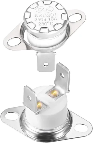 Miniatura 9 de uxcell KSD301 Termostato 266.0 °F/266°F 10A Normalmente Cerrado N.C Ajuste Snap Disc Interruptor de temperatura para microondas, horno, cafetera 2