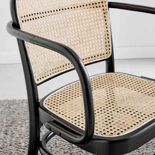 Miniatura 10 de Modway Winona - Asiento de mimbre de madera de olmo, silla de comedor - Juego de 2, color negro
