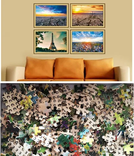 Miniatura 3 de Sim, rompecabezas de madera de tilo prémium hecha a mano, 1000 piezas, color brillante, pintura famouse, 29.5 x 19.6 pulgadas, regalo de nobleza