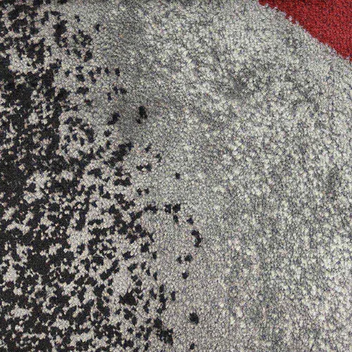 Miniatura 6 de 2305 Alfombra abstracta moderna roja, negra, y beige, Polipropileno, Gris