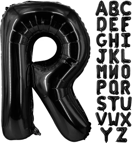 Miniatura 27 de Lovoir Globos grandes de 40 pulgadas con letras B negras de gran tamaño, globo de helio de aluminio de Mylar para decoración de fiesta de Letra B
