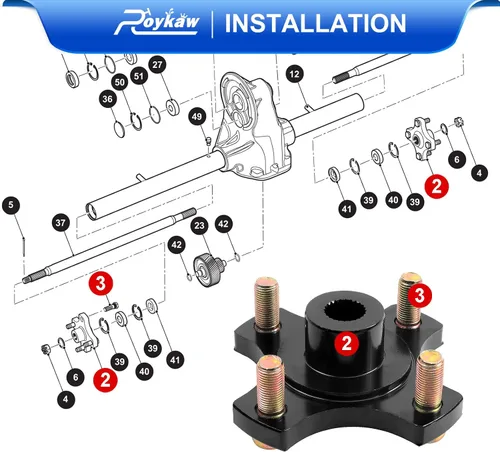 Miniatura 2 de Roykaw Placa de brida del cubo de la rueda trasera para el carro de golf eléctrico y gasolina EZGO RXV 2008-Up reemplaza al OEM # 604112 615604