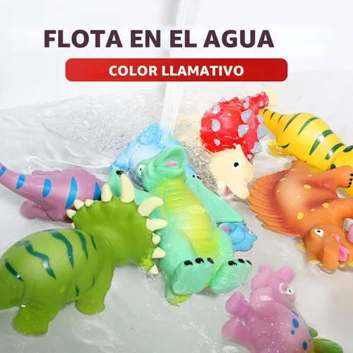 Miniatura 3 de Hely Cancy Juguetes de baño de dinosaurio para niños pequeños, sin agujeros, bañera de bebé, ducha, agua, piscina, juguetes