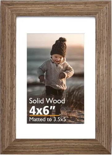 Miniatura 111 de KINLINK 3.5x5 Picture Frame, Ash Black Solid Wood Frame with Plexiglass for Table Top and Wall Mounting, Photo Frame for Horizontal or Vertical