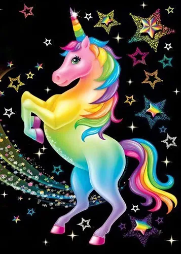 Arte de diamante de unicornio - Kit de pintura de diamantes de bricolaje | Crea tu propia obra maestra de unicornio brillante | Incluye todas las
