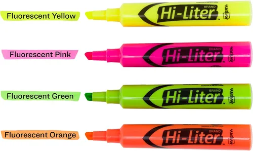 Miniatura 10 de Avery Hi-Liter - Rotuladores de punta biselada para escritorio, tinta a prueba de manchas