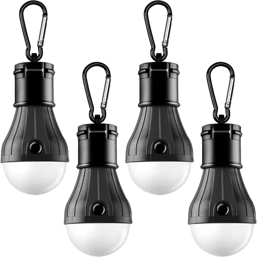 Miniatura 8 de FLY2SKY Lámpara de tienda de campaña, 4 paquetes de luces LED portátiles para tienda de campaña, gancho de clip, luces de emergencia para huracanes