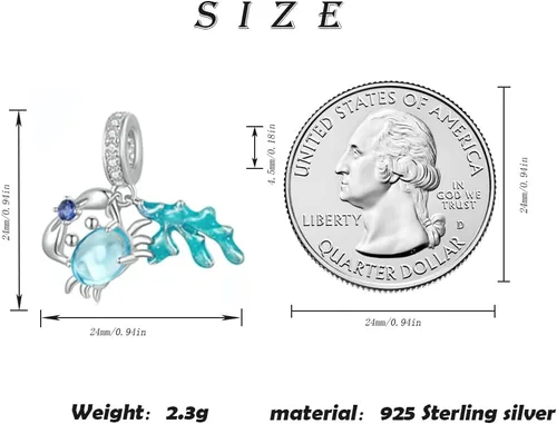 Miniatura 2 de ARTCHARM Blue Dream - Abalorios submarinos para playa, cuentas de perlas para pulsera original, collar de bricolaje