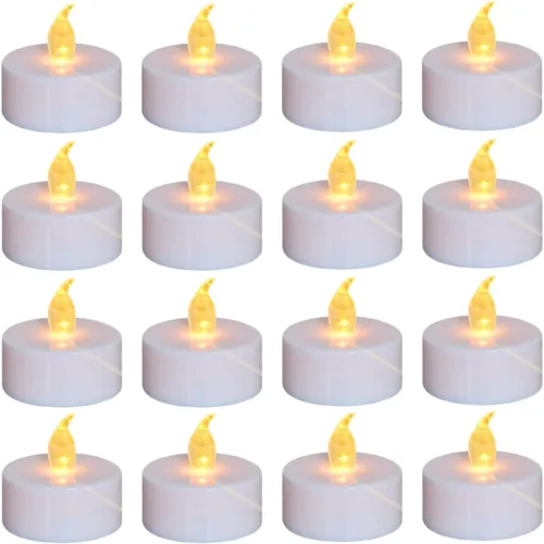 Nancia Paquete de 100 velas LED sin llama, realistas y brillantes, parpadeantes de larga duración, 200 horas, funciona con pilas, ideal para