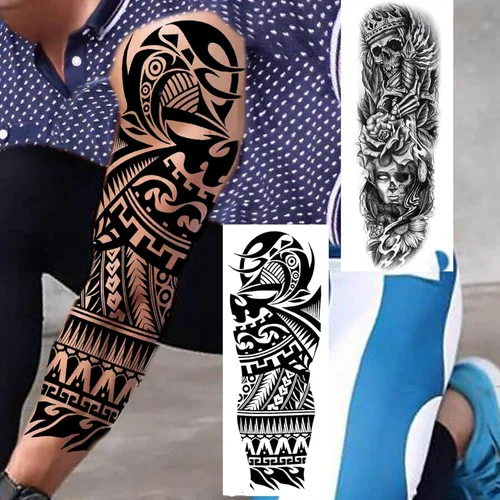 Miniatura 3 de EGMBGM 52 hojas de tatuajes temporales pequeños para niños, niños y niñas, tatuajes tribales de animales, mariposas, anclas, brújulas, pegatinas
