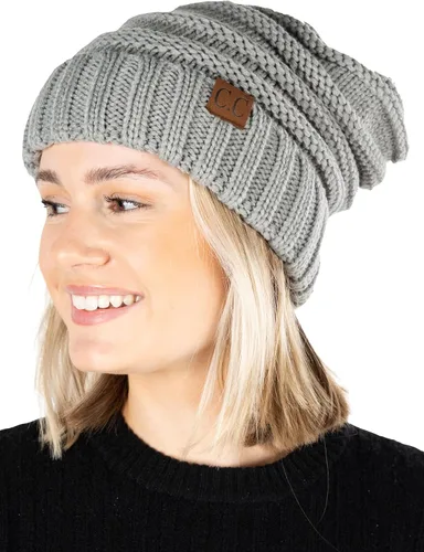 Miniatura 380 de Funky Junque Gorro de moda de punto trenzado de talla extragrande, grueso, abrigado, suave y holgado