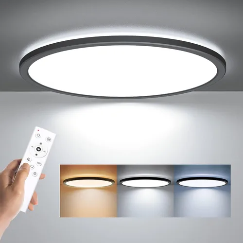Miniatura 11 de BLNAN Lámpara de techo LED regulable con control remoto, 12 pulgadas, 3000 K-6500 K, color de luz ajustable, moderna lámpara de techo ultrafina