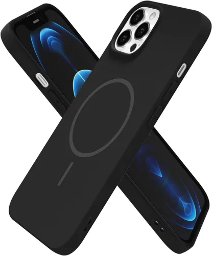 Miniatura 130 de oakxco Funda de silicona Mag Safe para iPhone 17 Pro Max, funda magnética delgada y fina compatible con carga inalámbrica MagSafe, bonita funda Negro