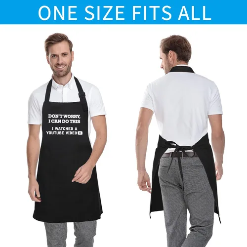 Miniatura 3 de Delantales divertidos para hombres, regalos divertidos personalizados para hombres, delantal de chef para cocinar a la parrilla, regalos