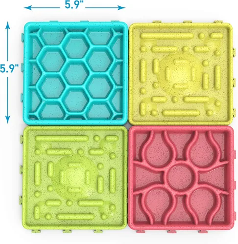Miniatura 6 de Alfombrilla de alimentación lenta para mascotas - Bandeja, cuencos para perros de alimentación lenta, tapete de alimentación para aliviar